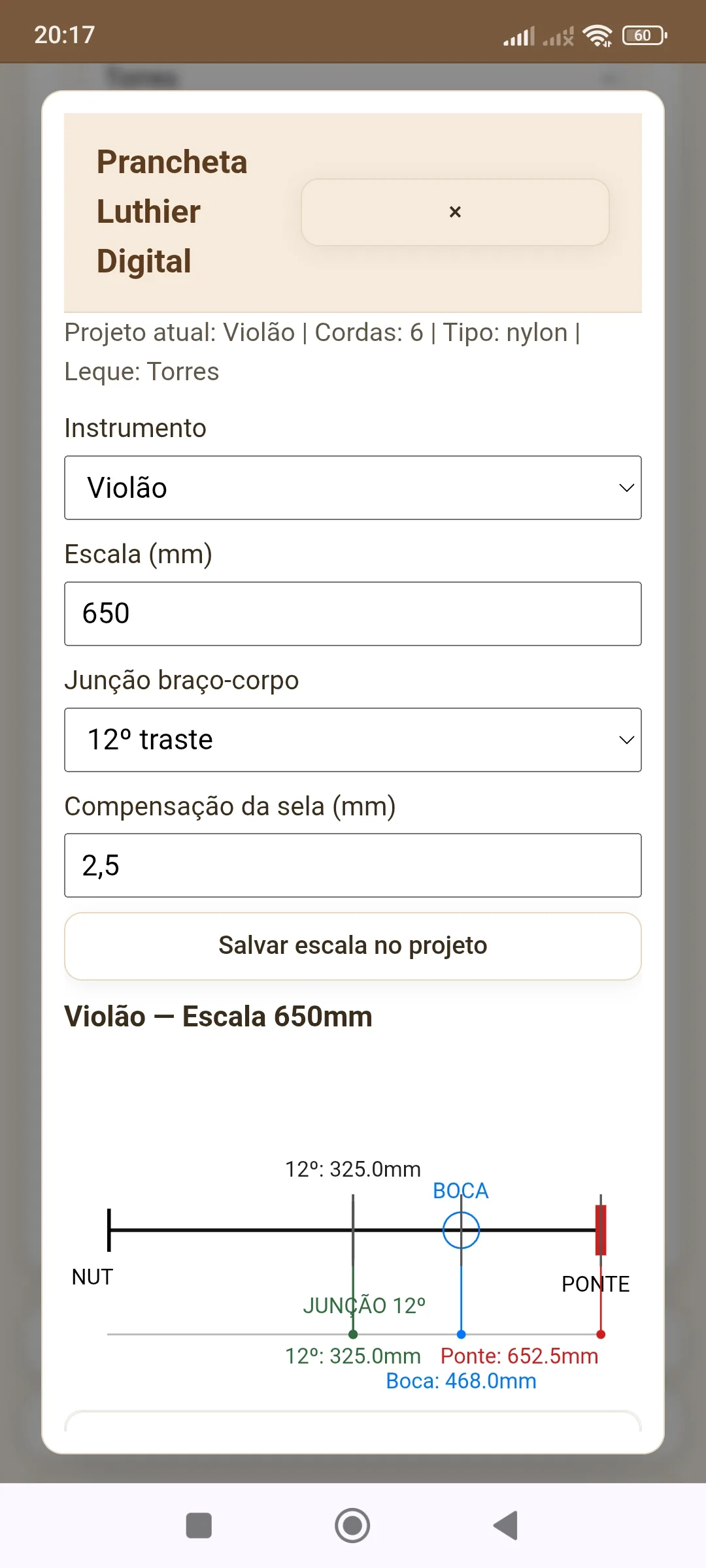 Checklist de construção de instrumentos de cordas — Método Baratieri
